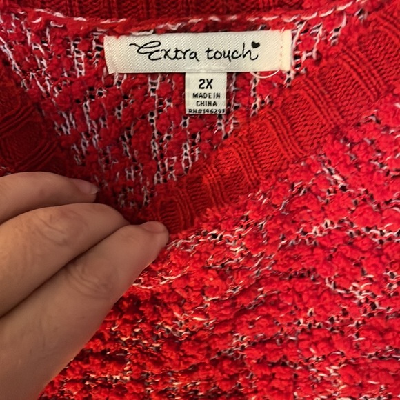 Extra touch 2x red sweater dress - Picture 3 of 5